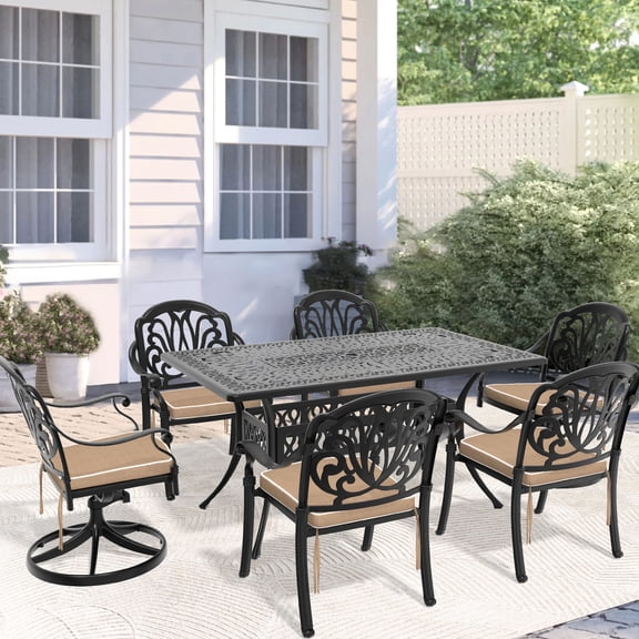 7-Piece Outdoor Furniture - Weather Resistant & Ergonomic Design - Outdoor Entertainment - Free Cushions
