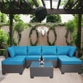 thumbnail image 1 of 7-Piece Outdoor Patio Furniture Set | Rust-Resistant for Garden Use | PE Rattan & Metal Frame | Comfortable Seating with High-Density Sponge, 1 of 7