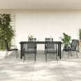 thumbnail image 1 of 7 Piece Patio Dining Set Black Steel and Textilene, 1 of 7