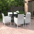 thumbnail image 1 of 7 Piece Patio Dining Set with Cushions Poly Rattan and Glass, 1 of 8