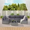 thumbnail image 1 of 7 Piece Patio Furniture Sets, Outdoor Wicker Patio Conversation Set with Table, Modern Rattan Woven Sofa Set for Garden, Yard, 1 of 7