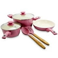 thumbnail image 1 of 7 Piece Plaza Cafe Aluminum Nonstick Cookware Set, Lavender, 1 of 1