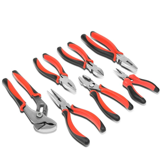 7 Piece Pliers Set – Durable Jaws Hand Tools w/ Milled Teeth, Hot-Riveted Joint
