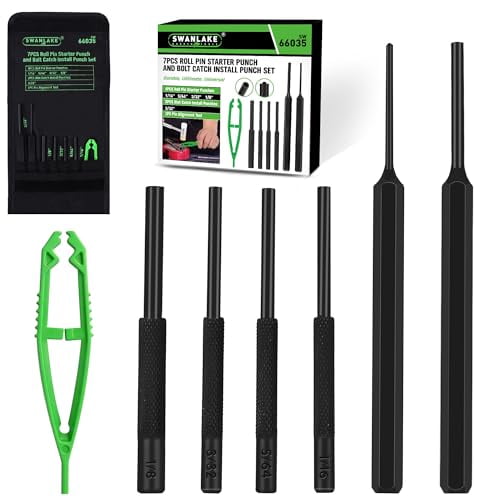 7-Piece Premium Roll Pin Starter Punch and Install Punch Set - 1/16, 5/64, 3/32, 1/8-inch$$Tools & Hardware Other