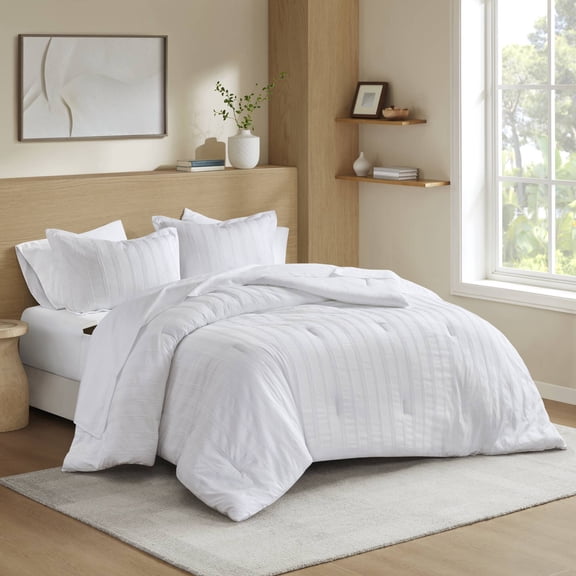 7-Piece Queen Woven Striped Comforter Set