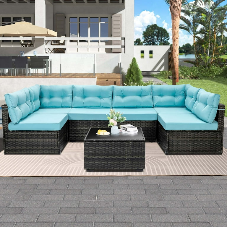 7 piece rattan sectional hotsell