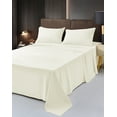 thumbnail image 1 of 7 Piece Rayon Made From Bamboo Sheet Set by OKAO, Split Ivory Sheets - Silky Soft- Wrinkle Free- Deep Pockets- Softer and Stronger Than Cotton - 2 Fitted Sheet, 1 Flat, 4 Pillowcases Split King, Ivory, 1 of 5