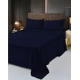 thumbnail image 1 of 7 Piece Rayon Made From Bamboo Sheet Set by OKAO, Split Navy Sheets - Silky Soft- Wrinkle Free- Deep Pockets- Softer and Stronger Than Cotton - 2 Fitted Sheet, 1 Flat, 4 Pillowcases Split King, Navy B, 1 of 5