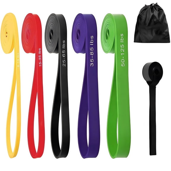 7 Piece Resistance Band Set For Pull Up Assistance Home Gym Equipment