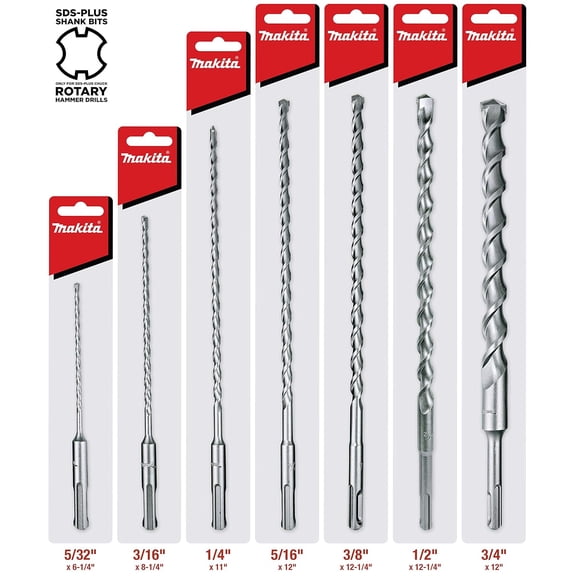 7 Piece - SDS-Plus Complete Drill Bit Set for SDS+ Rotary Hammers - Deep HD Drilling Into Concrete & Masonry