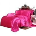 thumbnail image 1 of 7 Piece All Season - Satin Comforter Set (Comforter + Flat Sheet + Fitted Sheet 19'' + 4 Pillowcases) 600 GSM Comforter Sheet Set Wrinkle Fade Free for All Seasons( California King Size,Hot Pink ), 1 of 3