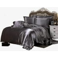 thumbnail image 1 of 7 Piece All Season - Satin Comforter Set (Comforter + Flat Sheet + Fitted Sheet 19'' + 4 Pillowcases) 600 GSM Comforter Sheet Set Wrinkle Fade Free for All Seasons( Queen Size, Dark Gray ), 1 of 3
