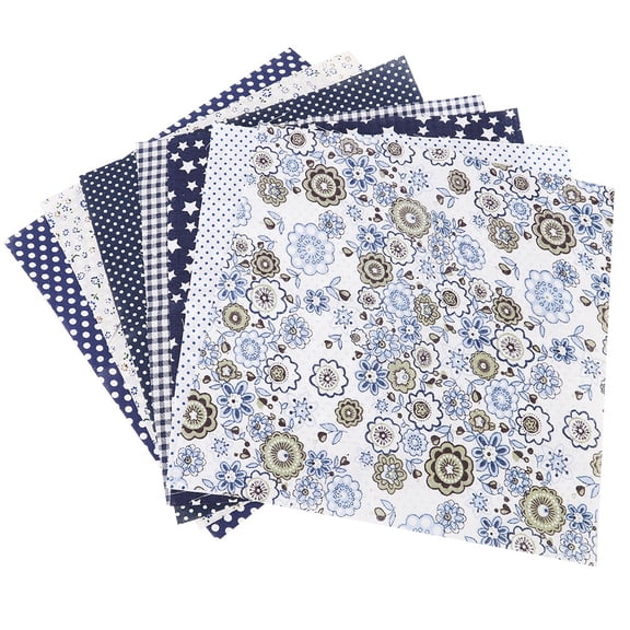7-Piece Set 100% Cotton Batiks Fabric for Sewing DIY Wallet or Cushion Cover (Small)