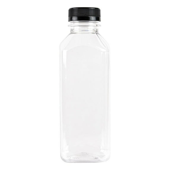 7 Piece Set of Plastic Bottles Container With Lids 16oz Perfect for smoothies, shakes & juices