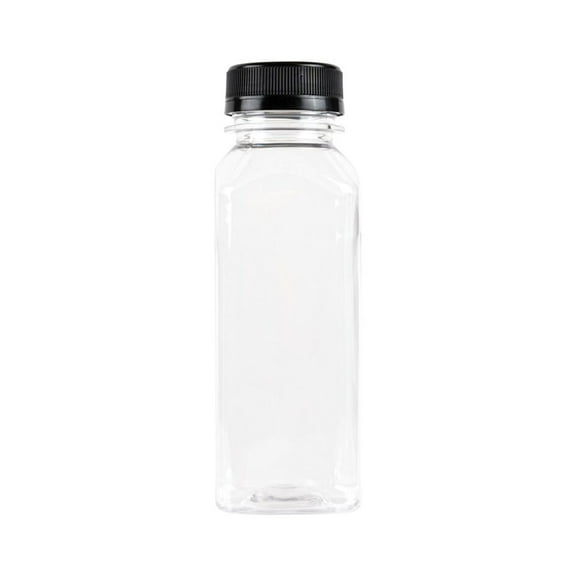 7 Piece Set of Plastic Bottles Container With Lids 8oz Perfect for smoothies, shakes & juices