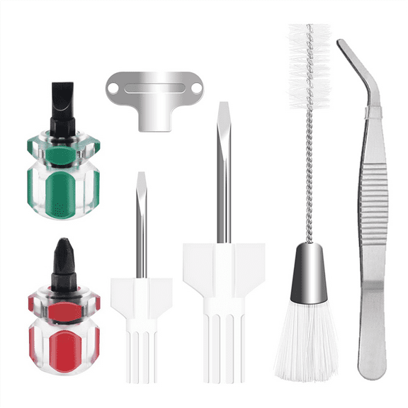 7 Piece Sewing Machine Cleaning Kit Include Tweezers Double Ended- Brush Needle Board Screwdriver