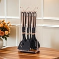 thumbnail image 1 of 7-Piece Silicone Kitchen Utensil Set with Rose Gold Accents - Dishwasher Safe, Non-Scratch Cooking Tools for Nonstick Cookware (Black/White), 1 of 5