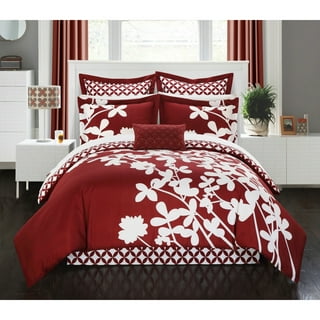 Red and white queen comforter set outlet