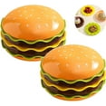 thumbnail image 1 of 7-Piece Stackable Burger Plate Set, Novelty Stackable Burger Dinnerware Set, Hamburger Shape Individua Small Appetizer Plates for for Hot Pot Sushi Snacks Party Tableware (2Pcs_Burger), 1 of 9