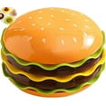 thumbnail image 1 of 7-Piece Stackable Burger Plate Set, Novelty Stackable Burger Dinnerware Set, Hamburger Shape Individua Small Appetizer Plates for for Hot Pot Sushi Snacks Party Tableware (Burger), 1 of 8