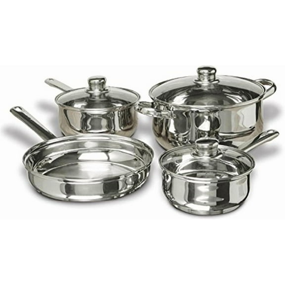 7-Piece Stainless Steel Cookware Set with Pots and Pans