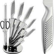 7 Piece Stainless Steel Knife Set with Rotating Stand