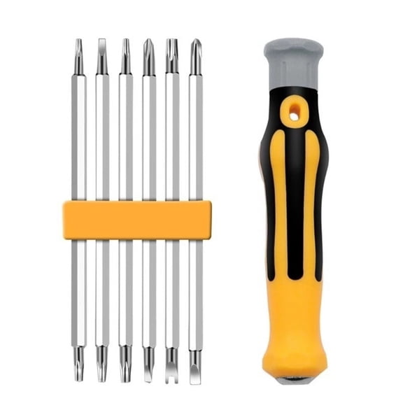 7-Piece Tamper-Proof Security Screwdriver Set with Hex,for Torx and Flat Head Bits for Electronics, Appliance and Switch Repair,Chrome Vanadium Steel