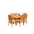 thumbnail image 1 of 7-Piece Teak Dining Set: 60" Rectangle Table + 6 Charleston Stacking Armless Chairs, 1 of 7