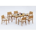 thumbnail image 1 of 7-Piece Teak Dining Set: 71" Rectangle Table + 6 Travota Stacking Arm Chairs, 1 of 8