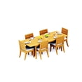 thumbnail image 1 of 7-Piece Teak Dining Set: 94" Rectangle Extendable Table + 6 Atnas Armless Chairs, 1 of 8
