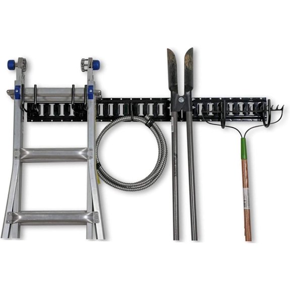 7-Piece Tool Storage Rack Set with 4' Rail, 4 J-Hooks, 2 Tool Hangers and 8 Hex-Head Screws