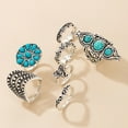 thumbnail image 1 of 7 Piece Turquoise Ring Set Western Jewelry for Women Vintage Western Rings Set Boho Rings Knuckle Stackable Rings Trendy Stuff Turquoise Jewelry Gifts for Women, 1 of 9