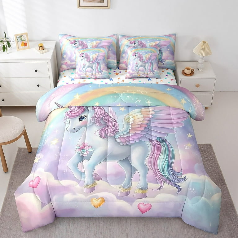 Piece Unicorn Bed in a Bag King Size Rainbow Unicorn Bedding