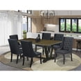 thumbnail image 1 of 7 Piece V-Style Dining Table Set - Wire Brush Black, 1 of 1