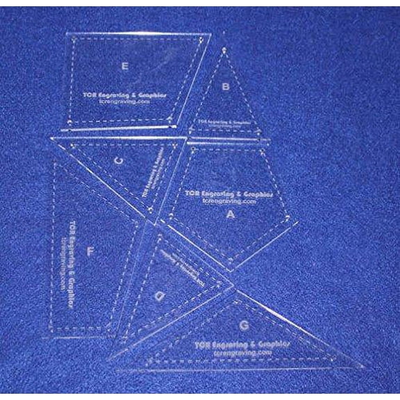 7 Piece Veterans Quilt Laser Cut Templates - 1/8" Acrylic-clear - W/guidelines