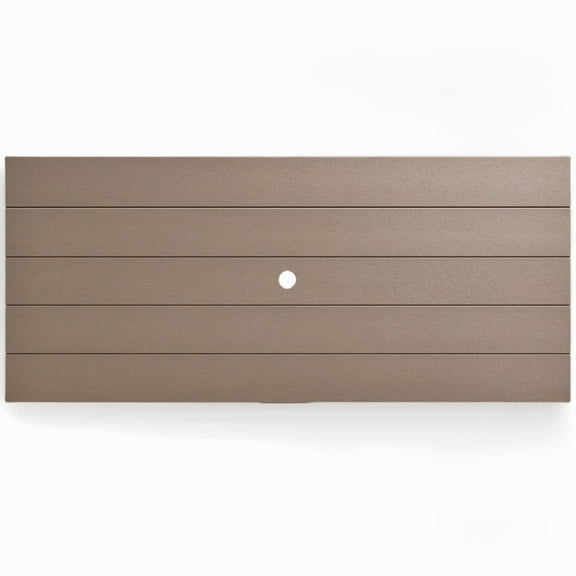 7-Piece Weather-Resistant Outdoor Dining Set for 6 – HDPE Patio Table with Umbrella Hole & 6 Armrest Chairs, Durable Recycled Plastic Furniture for Backyard/Deck/Poolside (Customizable Colors)