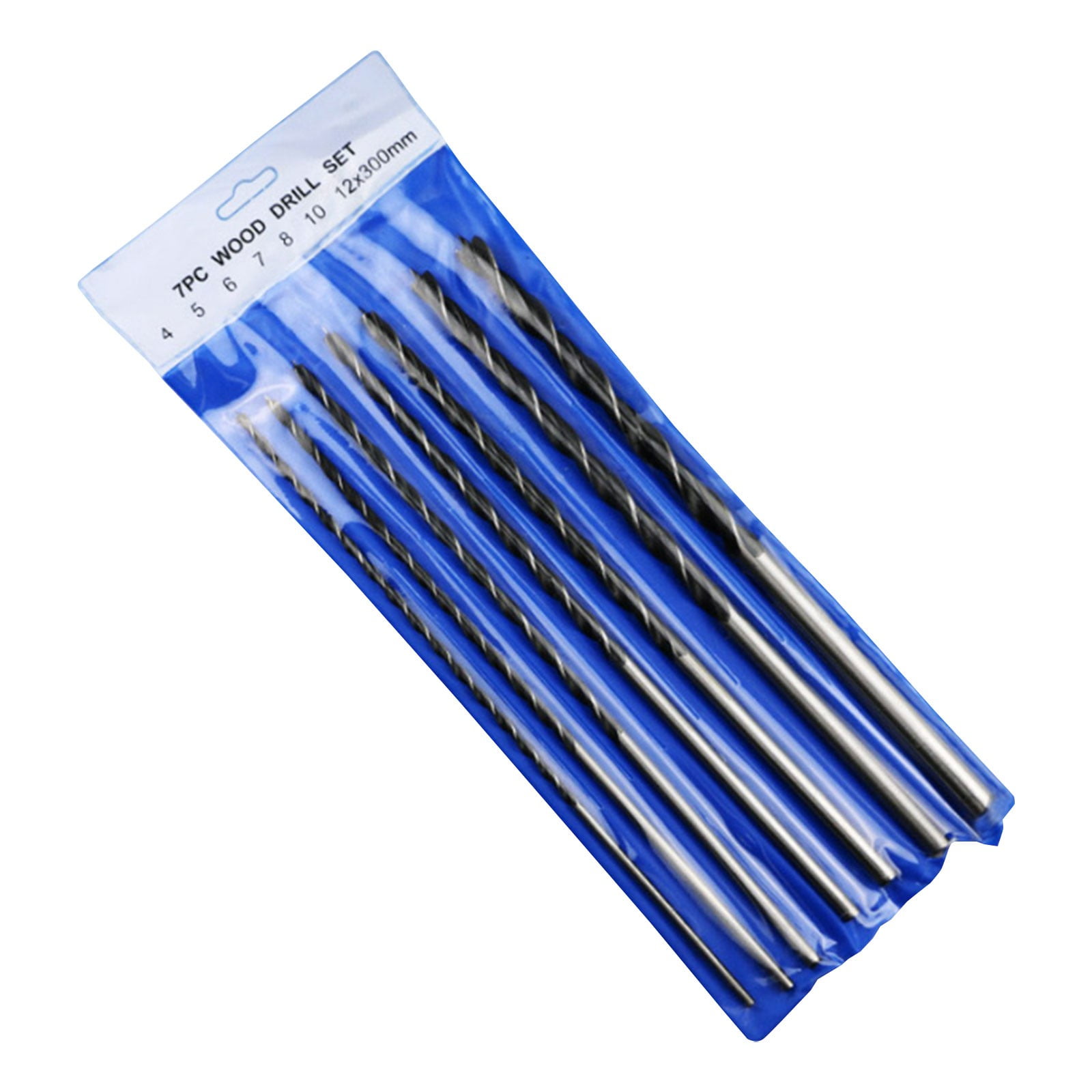 7-Piece Wood Drill Bits Set, 14.6-Inch Brad Point Drill Bits for Wood (4-12mm), High-Speed Steel Deep Hole Drilling Bits for Precise Woodworking, Wood Auger