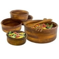 thumbnail image 1 of 7 Piece Wood Salad Bowl Set by Woodard & Charles, 1 of 5