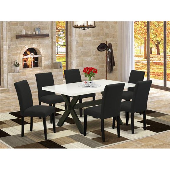 7 Piece X-Style Dinette Set - Black