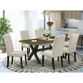 thumbnail image 1 of 7 Piece X-Style Dining Table Set - Dark Khaki, 1 of 1