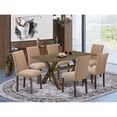 thumbnail image 1 of 7 Piece X-Style Dining Table Set - Distressed Jacobean, 1 of 1