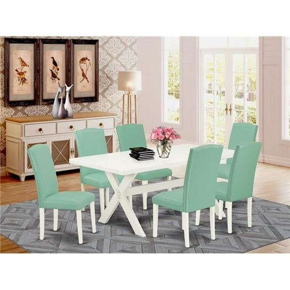 7 Piece X-Style Kitchen Dining Table Set - Pond