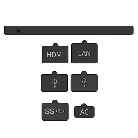 (7 Pieces2) Uberwith Anti-Dust Plugs Compatible with PS5 Console, USB HDMI Interface Type A/C LAN Port Dust Cover Protector, Silicone Dustproof Cap for Playstation 5 Console Accessories (Black)