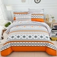 7 Pieces Bed in a Bag Comforter Set King,Boho Orange Comforter