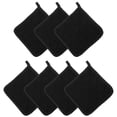 thumbnail image 1 of 7 Pieces Black Cotton Pot Holders for Kitchen Oven Mitts, Machine Washable and Heat Hot Pad, 1 of 10