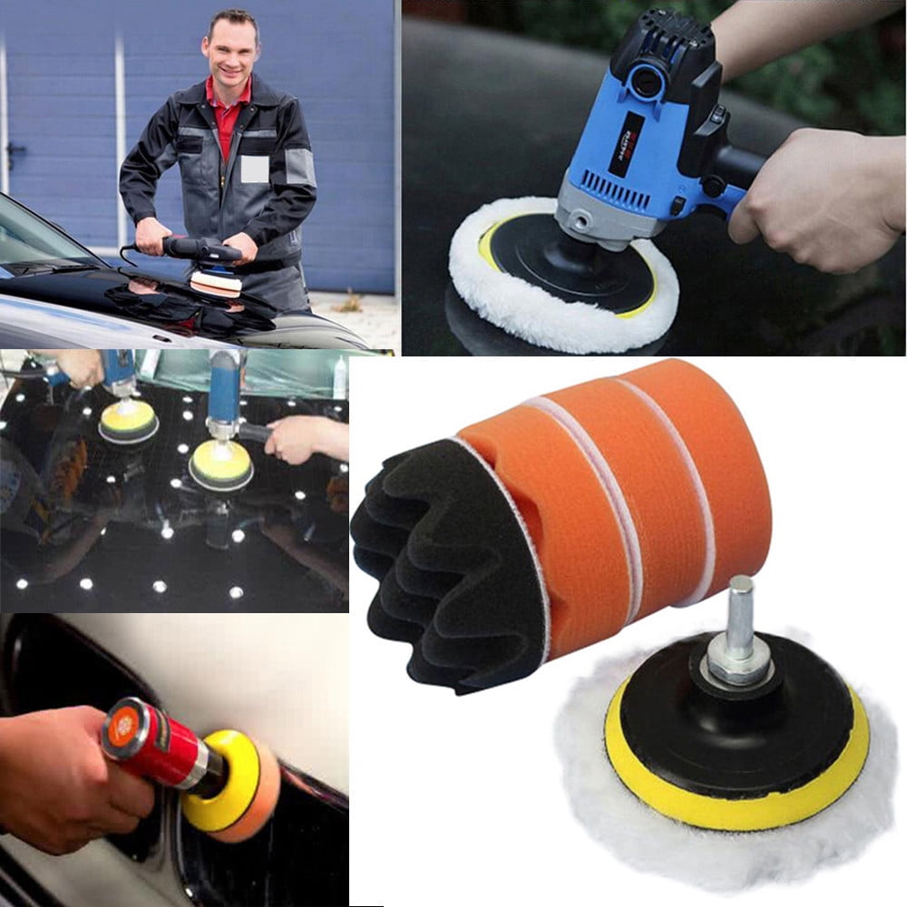 7 Pieces Car Foam Drill Polishing Pad Kit Detail Polishing Buffing Pad ...