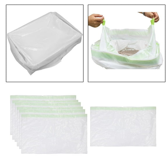7 Pieces Cat Litter Filter Bags Drawstring Litter Sifter Liner Waste Tray Liners Supplies L