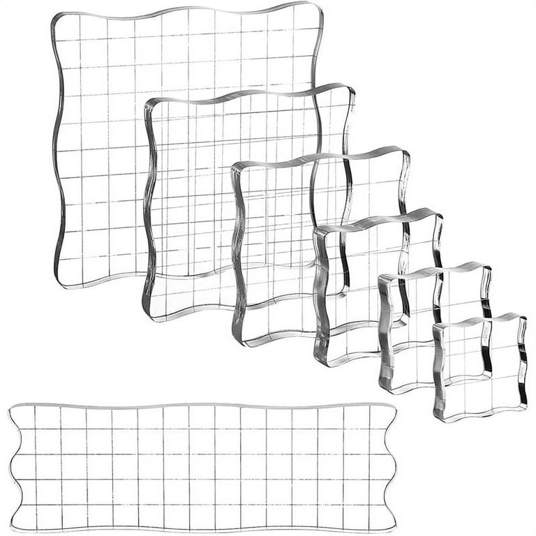 7 Pieces Clear Stamp Blocks, Acrylic Stamping Blocks Tools Set