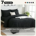 thumbnail image 1 of 7 Pieces Comforter Set With Sheets, Bed In A Bag All Season Bedding Sets With Comforter, Pillow Shams, Flat Sheet, Fitted Sheet And Pillowcases, Black King Size, 1 of 8