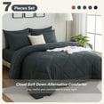 thumbnail image 1 of 7 Pieces Comforter Set With Sheets, Bed In A Bag All Season Bedding Sets With Comforter, Pillow Shams, Flat Sheet, Fitted Sheet And Pillowcases, Dark Gray King Size, 1 of 8